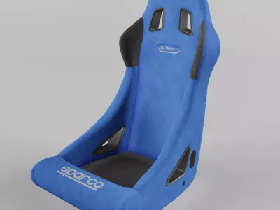 Racing Seat Sparco Sprint Suede Blue 3D model