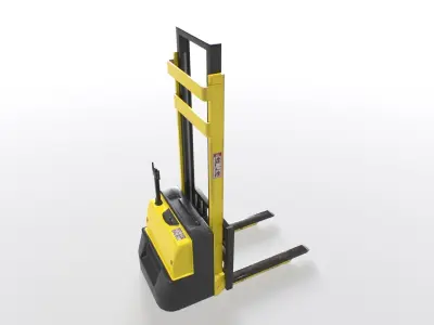 Forklift truck Low-poly 3D model 7