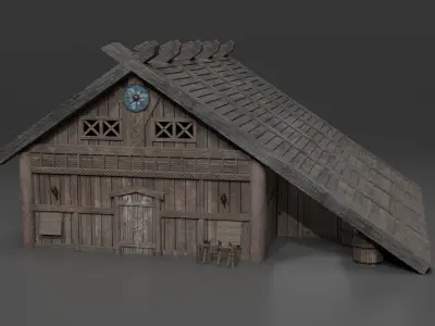 Viking building KitBash 3D model