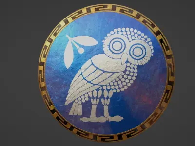 Ancient Greek City State Shields 3D Model Pack