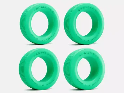 Goodyear Polyglas Tires - 4 Sizes 3D print model