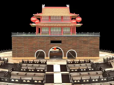 Chinese ancient house 3D model 11