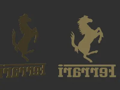 Ferrari Prancing Horse Logo Bas Relief for CNC 3D Print STL 3D print model