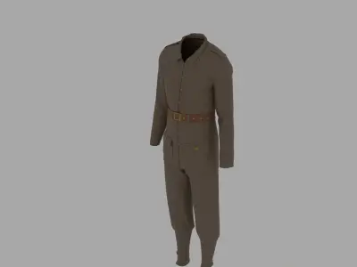 World War II Military Uniform Low-poly 3D model purchase
