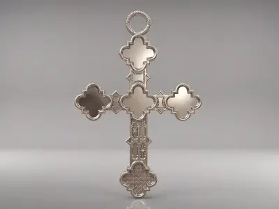 antique cross pendant 3D print model