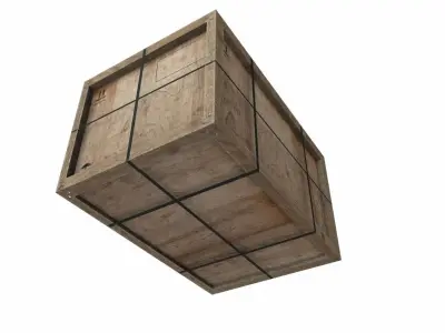 Old Wooden Cargo Crate 11 PBR Low-poly 3D model
