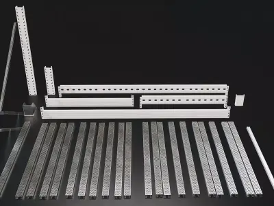 Industrial Warehouse Steel Racking System 3D Model Low-poly 3D model