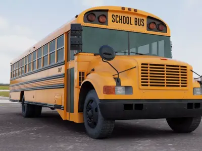 Classic Yellow School Bus 3D model