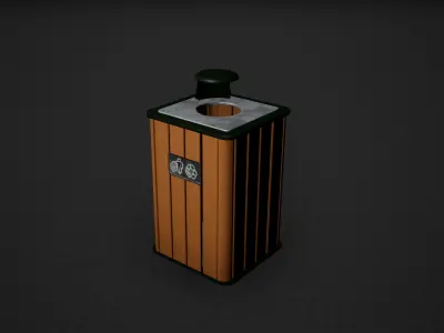 Bins Game Ready cigarette box Low-poly 3D model