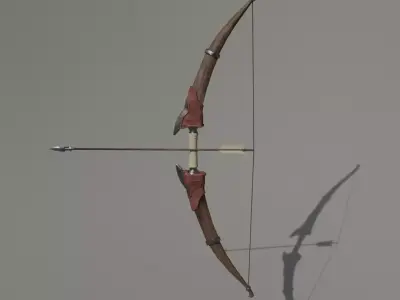 Low-poly bow and arrow Low-poly 3D model