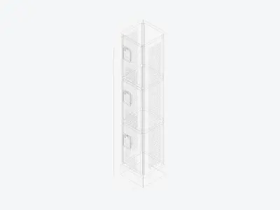 Locker - Metal - Locka - Sports - Triple Tier Low-poly 3D model
