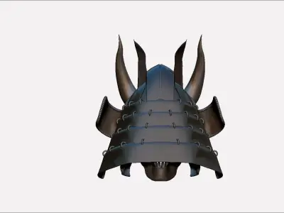 skull demon samurai helmet model 3D print model
