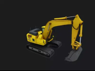 Hydraulic Excavator 3D Model 3D model