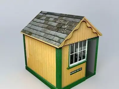 Eco Rail Track Signal Frame Box Old Steam Days Free 3D model