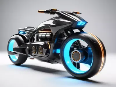 Futuristic Hoverbike Engine 3D Model 3D model