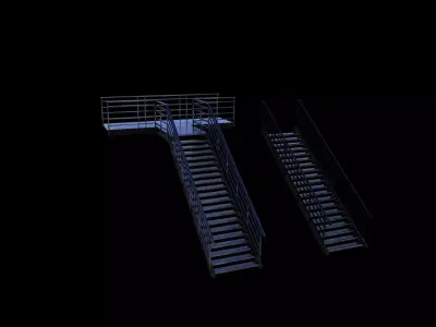 fire escape staircase  3D model