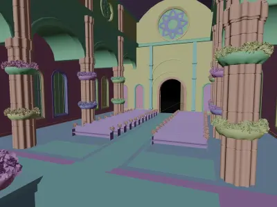 Toon Church Low-poly 3D model