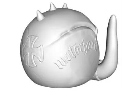 Motorhead helmet with horns and spikes 3D print model