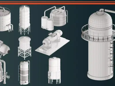 Industrial Tanks VOL 02 Free 3D model