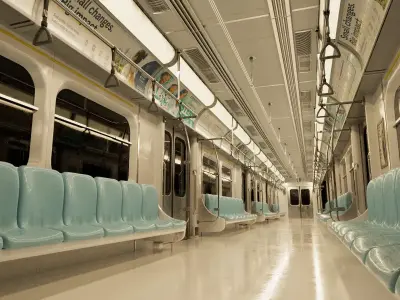 Subway Metro Train Interior Low-poly 3D model