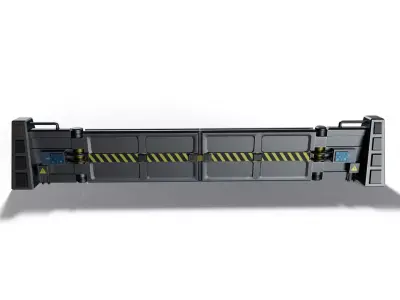 Sci-Fi Barrier Wall Low-poly 3D model