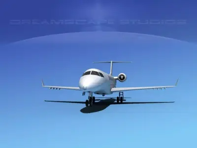Embraer E-135 Regional Jet LP SS Low-poly 3D model