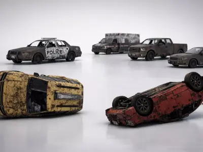 Apocalypse Vehicles Pack  Game Ready  High Detail 3D Models 3D model