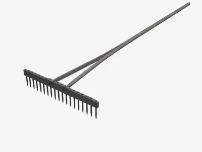 Wooden rake 3D model