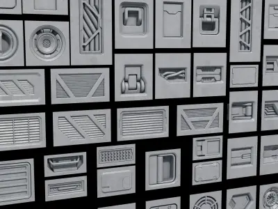 Industrial Kitbash - 13 - 200 pieces 3D model