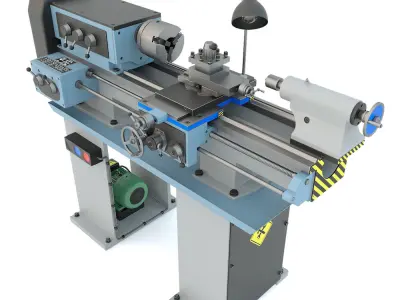 TV-4 Industrial lathe machine tool 3D model