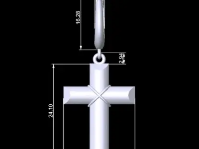 Cross Hoop Earing 3D print model