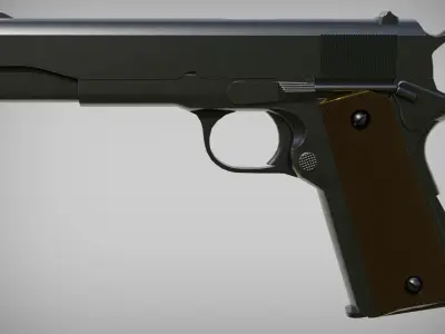 Game Ready PBR M1911-A1 Gun Model Free low-poly 3D model