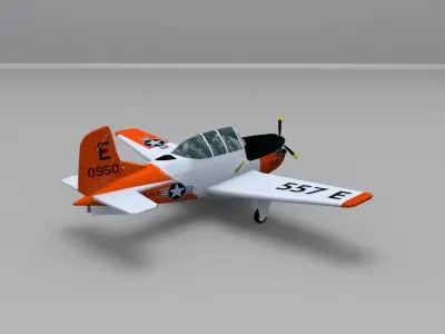Beechcraft T-34C Mentor Low-poly 3D model