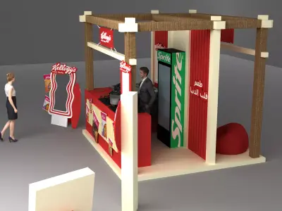 kelloggs noodles booth Free 3D model