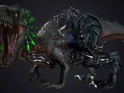 Ultra Indoreptor dinosaur Low-poly 3D model