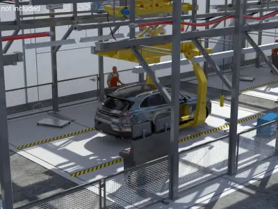  Porsche Body Conveyor and Worker 