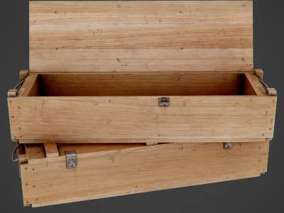 Wooden Ammo Box - PBR Game-Ready Low-poly 3D model purchase