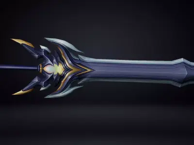 Futuristic Sword Low-poly 3D model 5