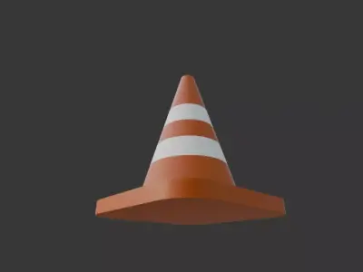Low Poly Traffic Cone Low-poly 3D model purchase
