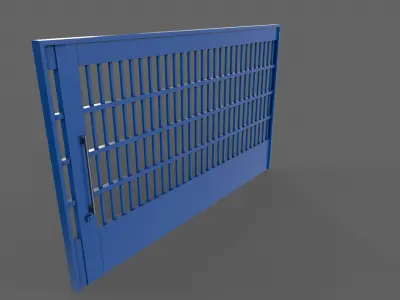 PBR Industrial Gate 4 Low-poly 3D model