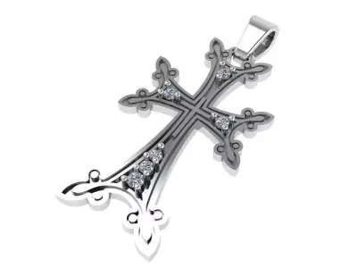 Engraving Cross Pendant 0502 3D print model