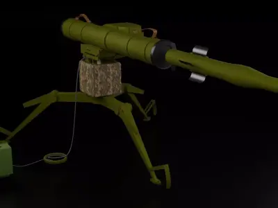 Stugna-p machine gun Low-poly 3D model