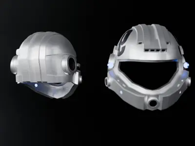 Sci-fi Helmet 3D model 2