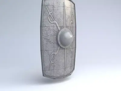 Roman Scutum Shield Low-poly 3D model