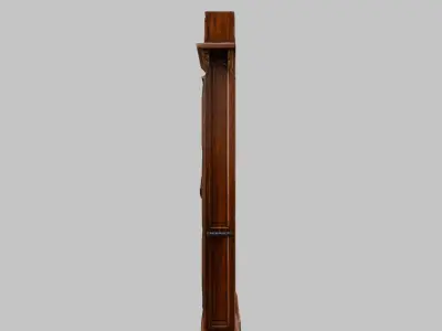 Wooden closet Medieval Furniture tall interior decor Low-poly 3D model