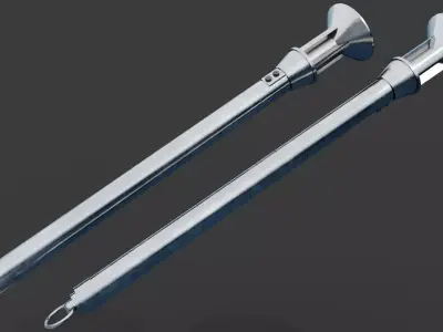 Warb Null Lightsaber Hilt Low-poly 3D model