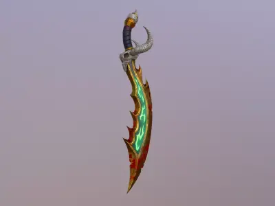 Stylized axe Low-poly 3D model