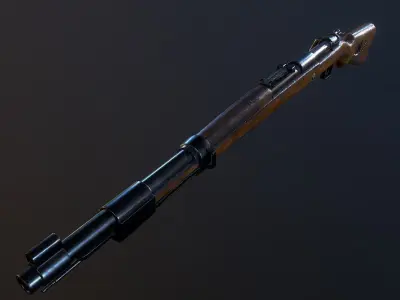Mauser 98k  kar98 WW2 german Rifle Low-poly 3D model