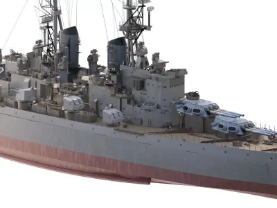 WW2 US NAVY CLEMSON CLASS HEAVY CRUISER 3D model