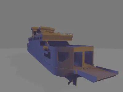 Ferry ro-ro ship miniature 3D print model